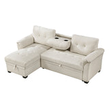 Elara Beige 2-Piece Reversible RAF Sectional with Hidden Storage and Pull-out Bed from Homelegance - Luna Furniture