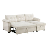 Elara Beige 2-Piece Reversible RAF Sectional with Hidden Storage and Pull-out Bed from Homelegance - Luna Furniture