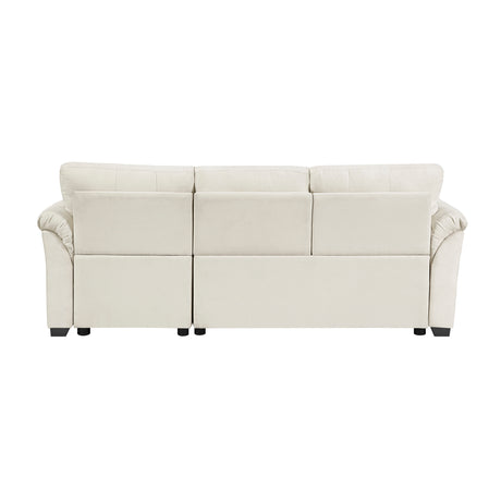 Elara Beige 2-Piece Reversible RAF Sectional with Hidden Storage and Pull-out Bed from Homelegance - Luna Furniture