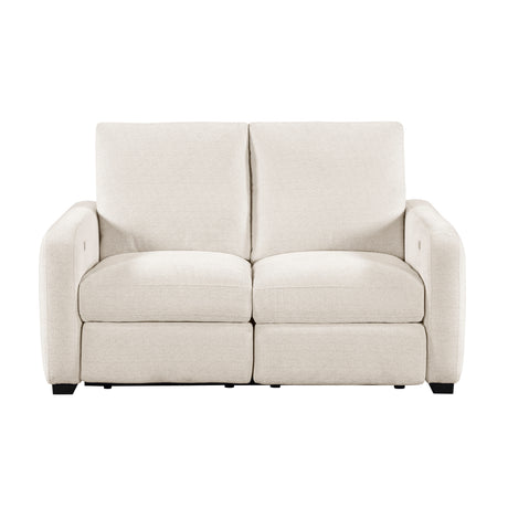 Vera Beige Power Double Reclining Sofa with USB Charging Ports from Homelegance - Luna Furniture