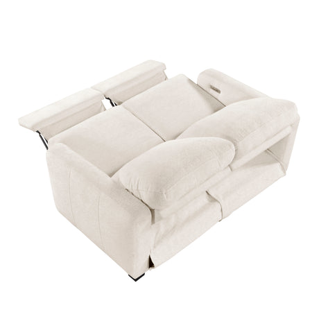 Vera Beige Power Double Reclining Sofa with USB Charging Ports from Homelegance - Luna Furniture