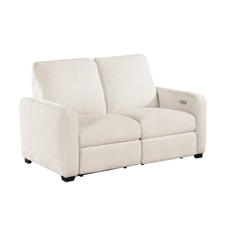 Vera Beige Power Double Reclining Sofa with USB Charging Ports from Homelegance - Luna Furniture