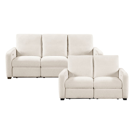 Vera Beige Power Reclining Living Room Set from Homelegance - Luna Furniture