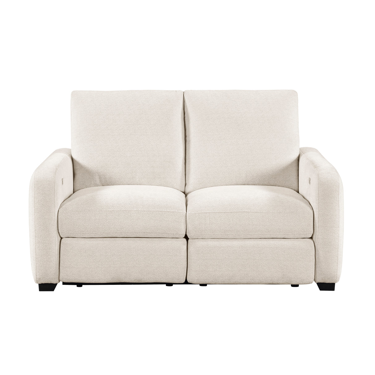 Eveclone Beige Power Double Reclining Love Seat with USB Charging Ports from Homelegance - Luna Furniture