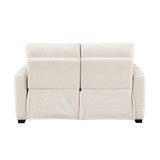 Eveclone Beige Power Double Reclining Love Seat with USB Charging Ports from Homelegance - Luna Furniture