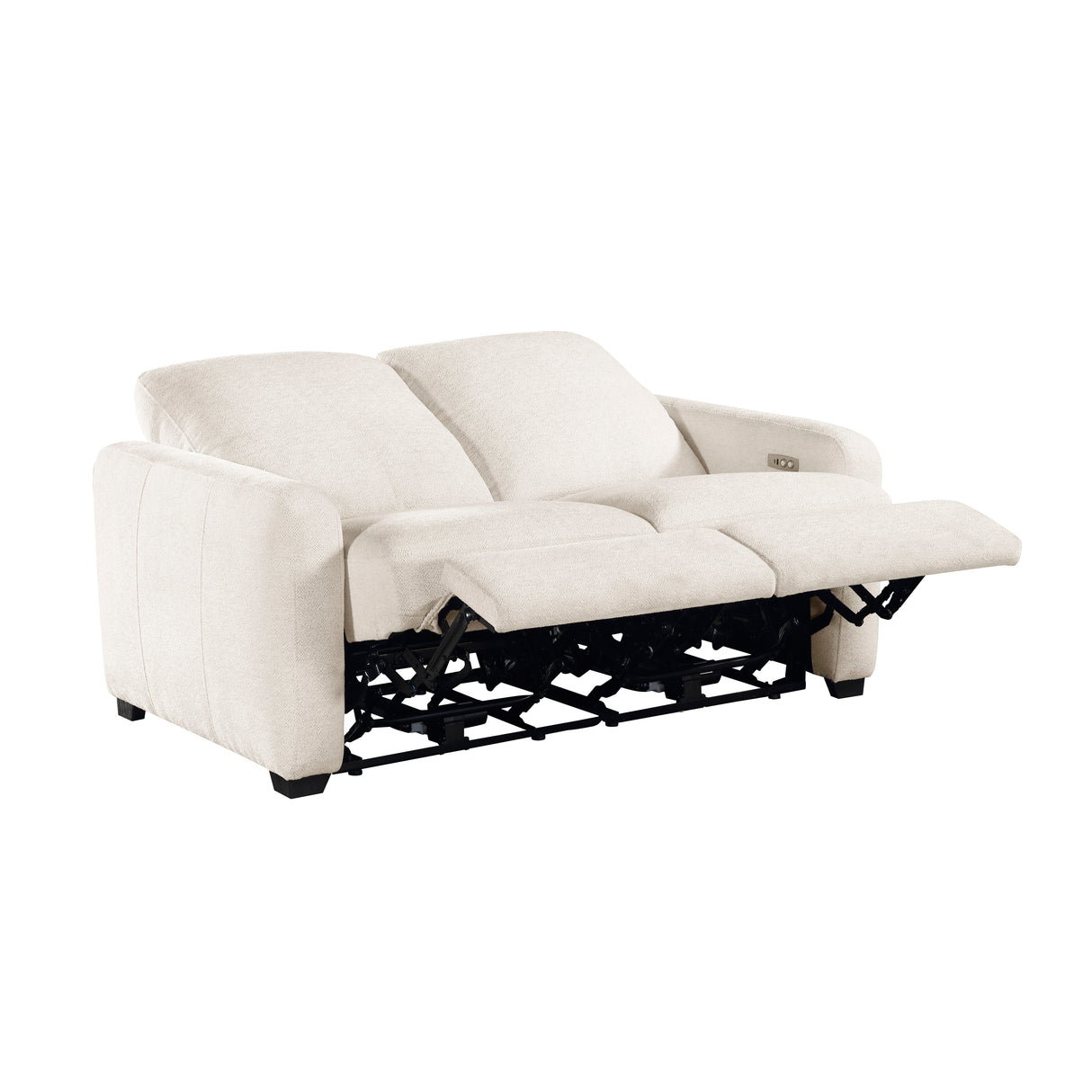 Eveclone Beige Power Double Reclining Love Seat with USB Charging Ports from Homelegance - Luna Furniture