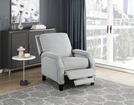 Berenson Gray Push Back Reclining Chair from Homelegance - Luna Furniture