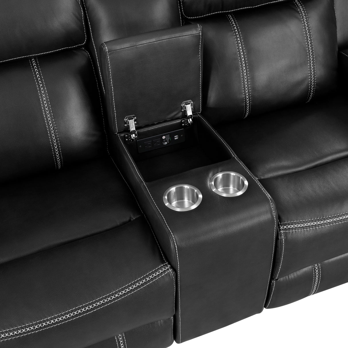 Littleton Black Swivel Glider Reclining Chair from Homelegance - Luna Furniture