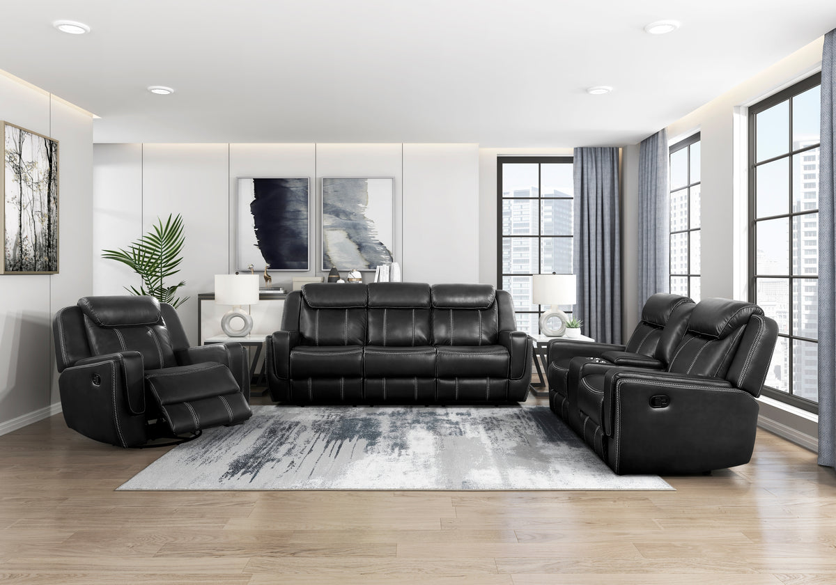 Littleton Black Reclining Sofa and Loveseat from Homelegance - Luna Furniture