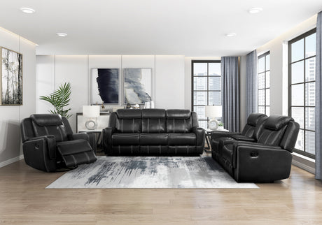 Littleton Black Reclining Sofa and Loveseat from Homelegance - Luna Furniture