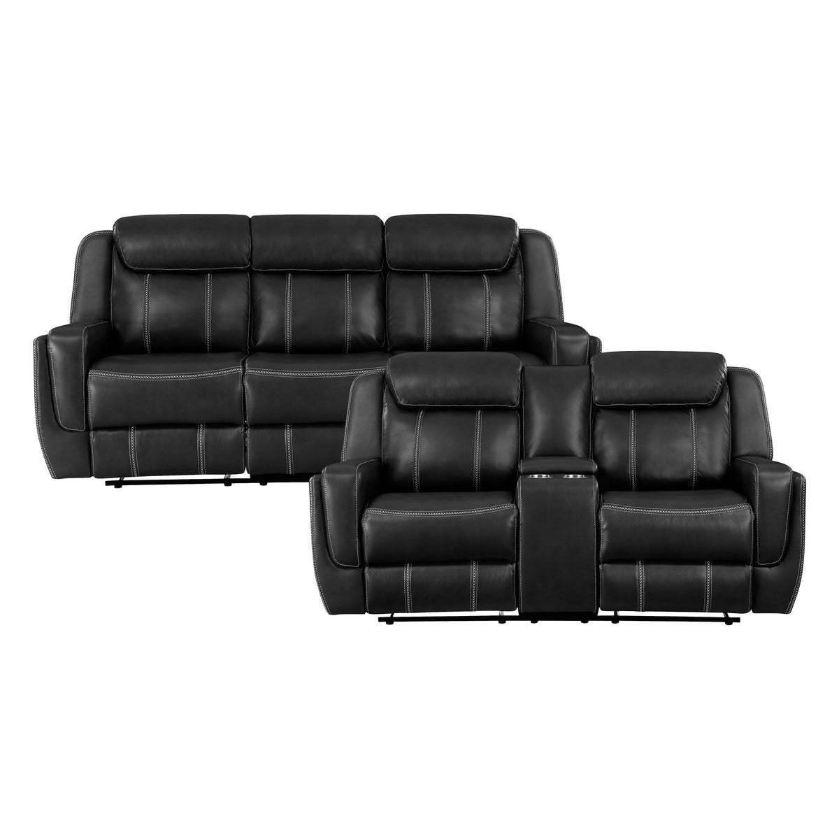 8516BK*2 2pc Set: Sofa, Love from Homelegance - Luna Furniture