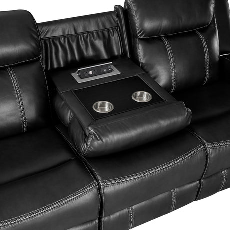 Littleton Black Double Reclining Living Room Set from Homelegance - Luna Furniture