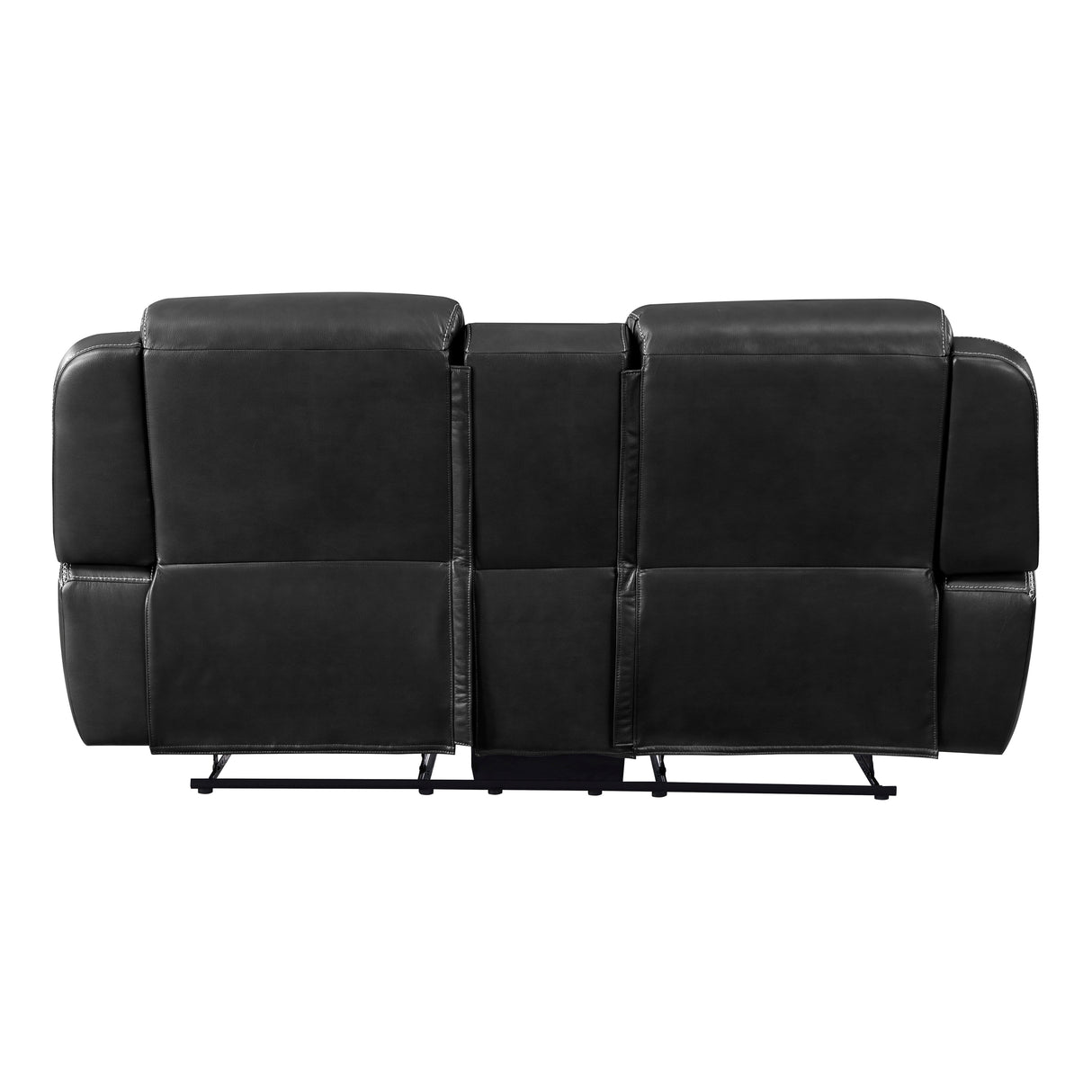 Littleton Black Double Reclining Loveseat with Center Console from Homelegance - Luna Furniture