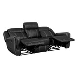 Littleton Black Double Reclining Sofa from Homelegance - Luna Furniture