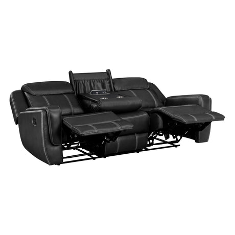 Littleton Black Double Reclining Sofa from Homelegance - Luna Furniture