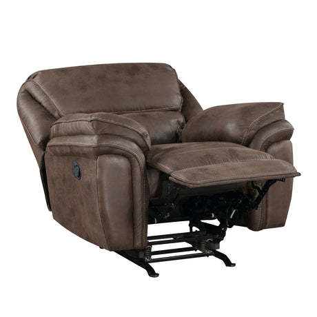 Littleton Blue Double Reclining Loveseat with Center Console, Receptacles and USB Ports from Homelegance - Luna Furniture