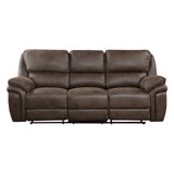 Proctor Brown Microfiber Power Double Reclining Loveseat with Center Console from Homelegance - Luna Furniture