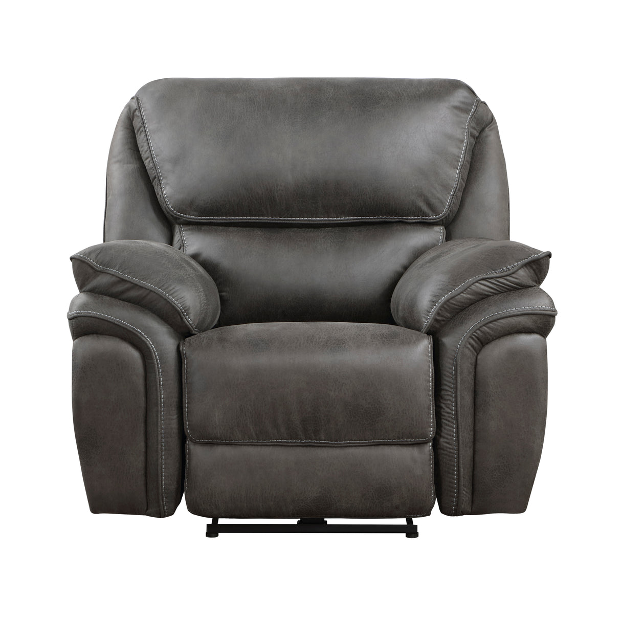 Proctor Gray Microfiber Double Reclining Loveseat with Center Console