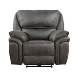 Proctor Gray Microfiber Double Reclining Loveseat with Center Console