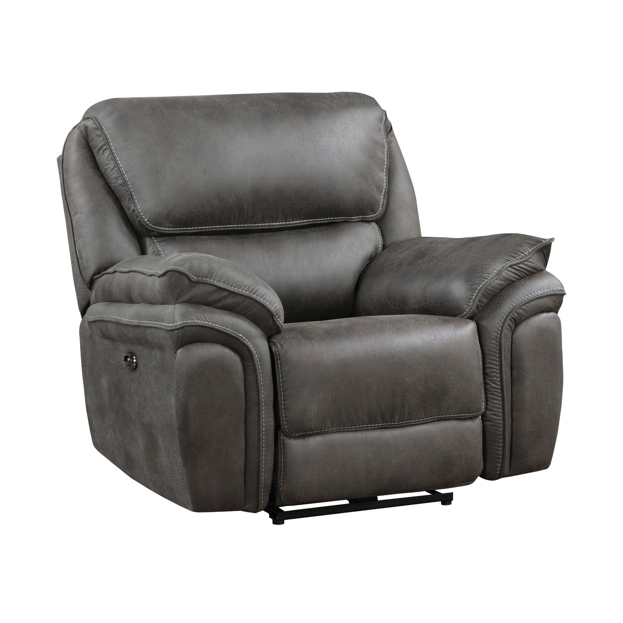 Proctor Gray Microfiber Double Reclining Loveseat with Center Console
