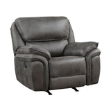 Proctor Brown Microfiber Power Double Reclining Sofa from Homelegance - Luna Furniture