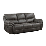 Proctor Brown Microfiber Double Reclining Sofa
