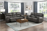 Proctor Gray Microfiber Double Reclining Living Room Set