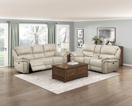 Proctor Pawter Power Double Reclining Loveseat with Center Console from Homelegance - Luna Furniture