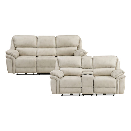 Proctor Pawter Power Double Reclining Loveseat with Center Console from Homelegance - Luna Furniture