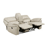 Proctor Pawter Double Reclining Loveseat with Center Console from Homelegance - Luna Furniture
