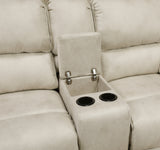 Proctor Pawter Double Reclining Loveseat with Center Console from Homelegance - Luna Furniture