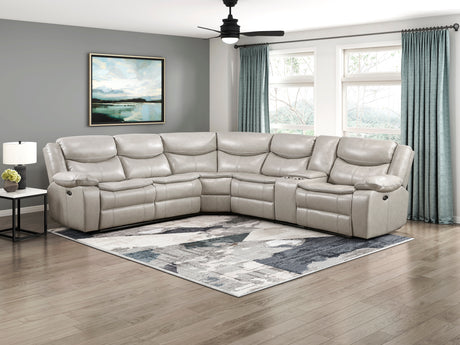 Fargo Taupe 3-Piece Power Reclining Sectional with Right Console from Homelegance - Luna Furniture