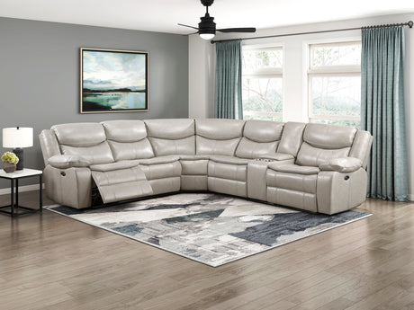Fargo Taupe 3-Piece Power Reclining Sectional with Right Console from Homelegance - Luna Furniture