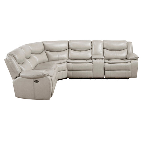 Fargo Taupe 3-Piece Power Reclining Sectional with Right Console from Homelegance - Luna Furniture