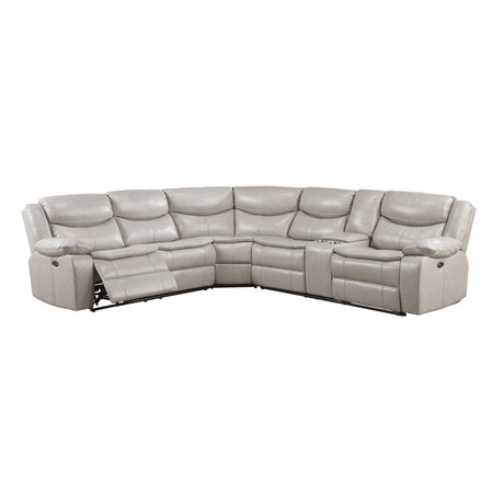 Fargo Taupe 3-Piece Power Reclining Sectional with Right Console from Homelegance - Luna Furniture
