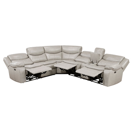 Fargo Taupe 3-Piece Power Reclining Sectional with Right Console from Homelegance - Luna Furniture