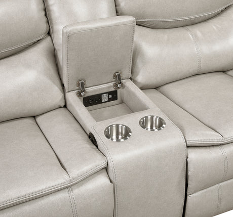 Fargo Taupe 3-Piece Power Reclining Sectional with Right Console from Homelegance - Luna Furniture