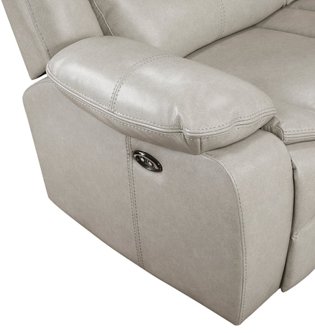 Fargo Taupe 3-Piece Power Reclining Sectional with Right Console from Homelegance - Luna Furniture