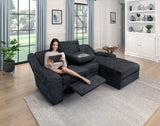 Monterey Ebony Chenille Reclining Sectional with Right Chaise from Homelegance - Luna Furniture