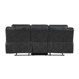 Hazen Black Double Reclining Loveseat with Center Console from Homelegance - Luna Furniture