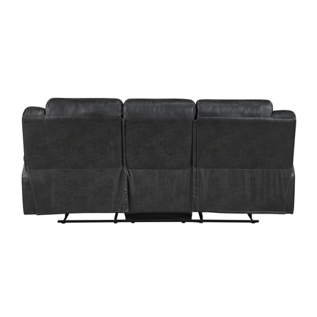 Hazen Black Double Reclining Loveseat with Center Console from Homelegance - Luna Furniture