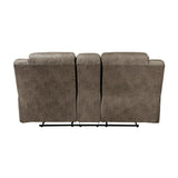 Hazen Brown Microfiber Double Reclining Sofa from Homelegance - Luna Furniture