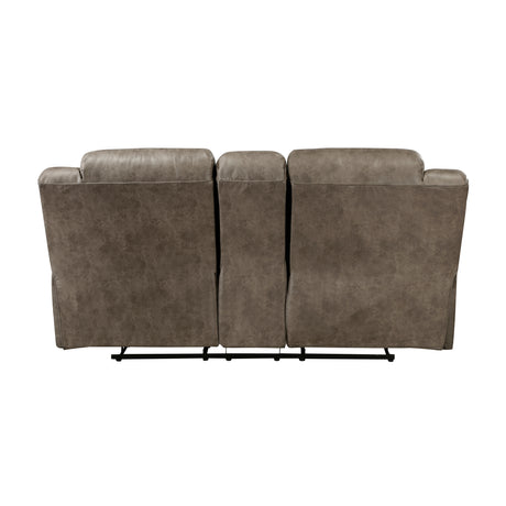 Hazen Brown Microfiber Double Reclining Sofa from Homelegance - Luna Furniture