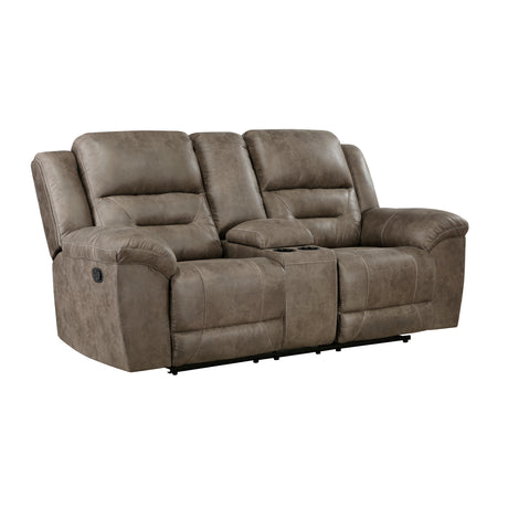 Hazen Brown Microfiber Double Reclining Sofa from Homelegance - Luna Furniture