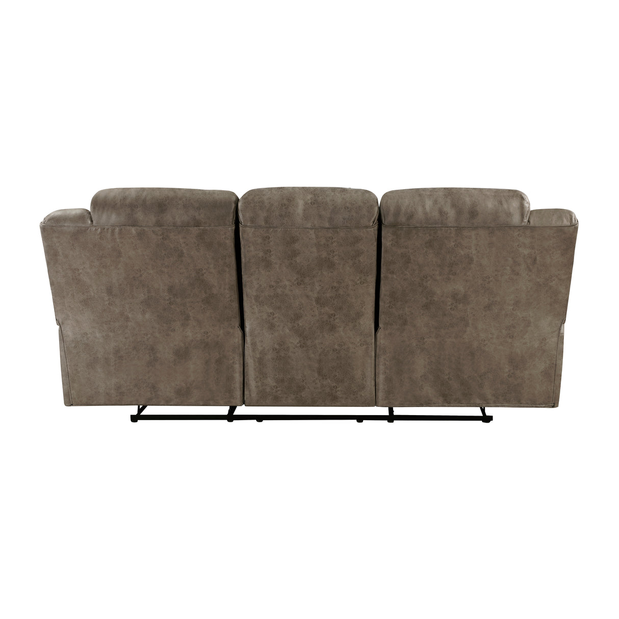 Hazen Brown Microfiber Double Reclining Loveseat with Center Console from Homelegance - Luna Furniture