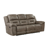 Hazen Brown Microfiber Double Reclining Loveseat with Center Console from Homelegance - Luna Furniture