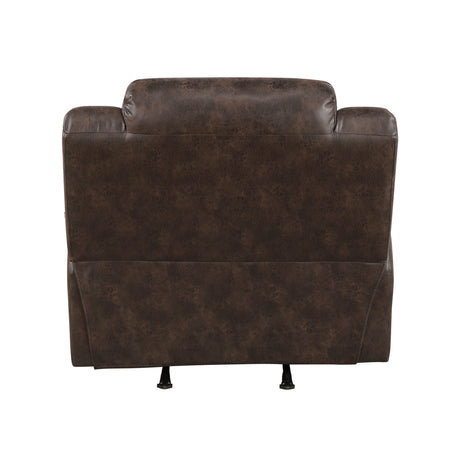 Hazen Brown Microfiber Double Reclining Sofa from Homelegance - Luna Furniture