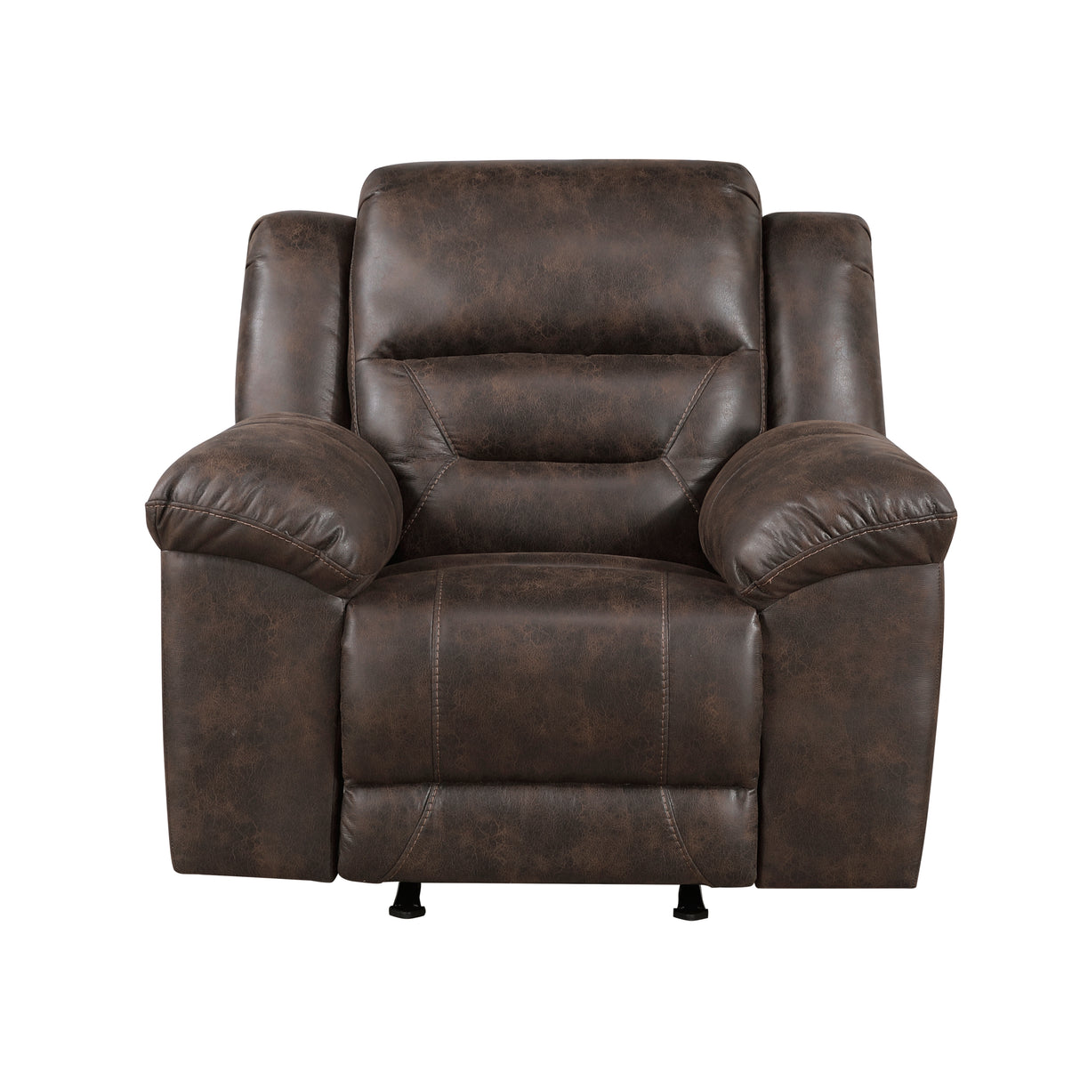Hazen Brown Microfiber Double Reclining Sofa from Homelegance - Luna Furniture