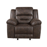 Hazen Brown Microfiber Double Reclining Sofa from Homelegance - Luna Furniture
