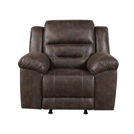 Hazen Brown Microfiber Double Reclining Sofa from Homelegance - Luna Furniture